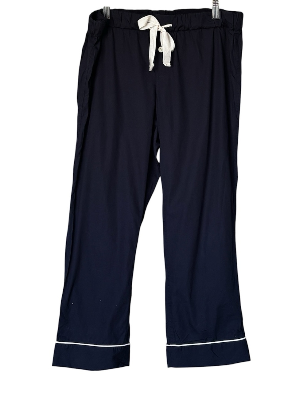 J.Crew Navy Cotton Pajama Set - Short Sleeve Top & Full Length Pants - Size S - Picture 8 of 12